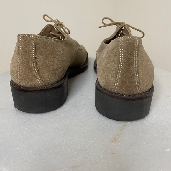 Antica Cuoieria Shoemaker's Mens Suede Tan Oxford Shoes Sz 9 Made in Italy - Picture 6 of 9